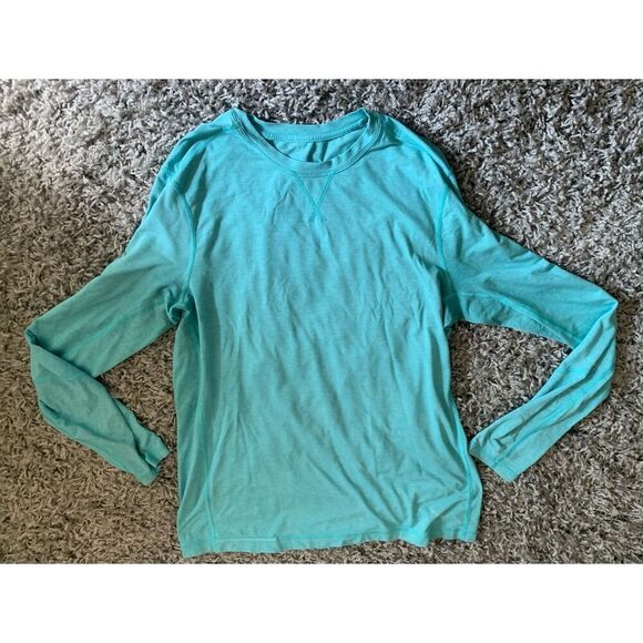Lululemon Metal Vent Tech blue SEAMLESS LONG SLEEVE SHIRT sz L STAINS - Picture 4 of 6